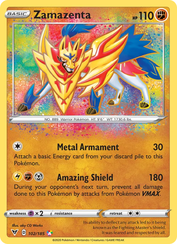 Zamazenta — Vivid Voltage #102 (Pokémon TCG card)