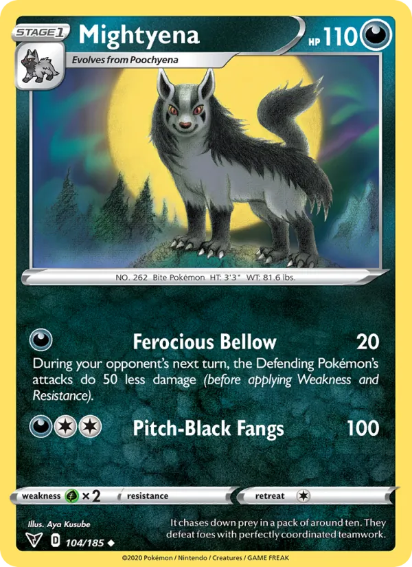 Mightyena — Vivid Voltage #104 (Pokémon TCG card)