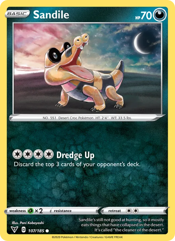 Sandile — Vivid Voltage #107 (Pokémon TCG card)