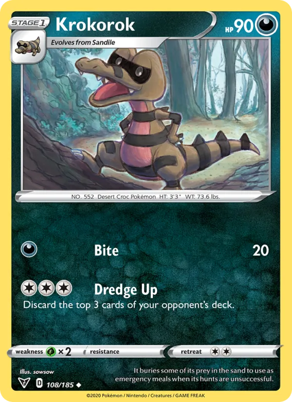 Krokorok — Vivid Voltage #108 (Pokémon TCG card)