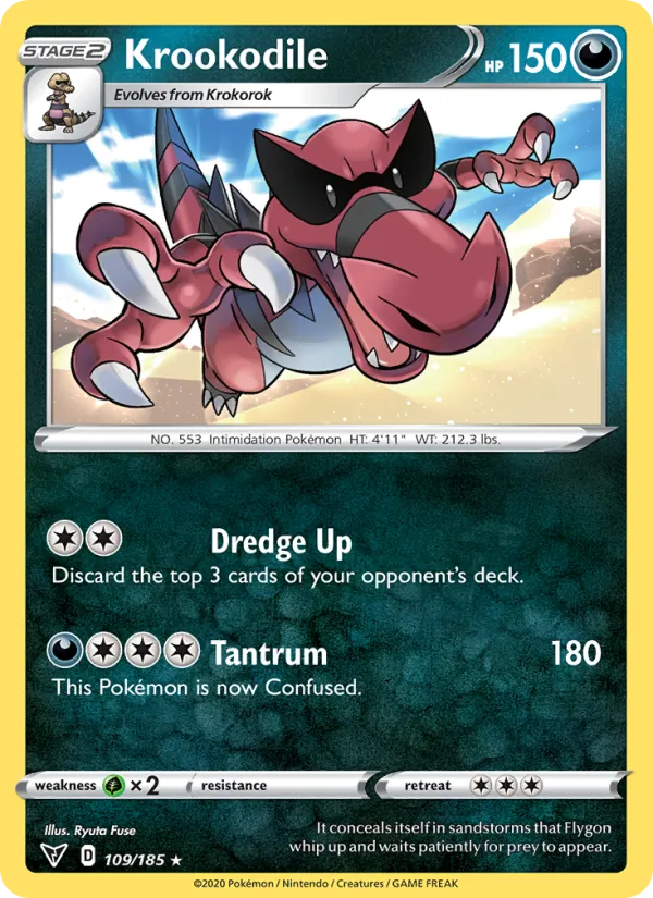 Krookodile — Vivid Voltage #109 (Pokémon TCG card)