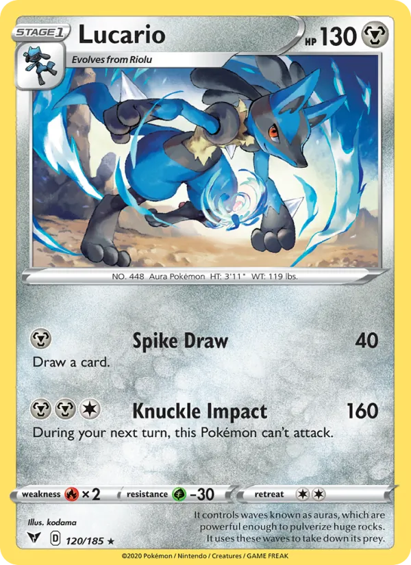 Lucario — Vivid Voltage #120 (Pokémon TCG card)