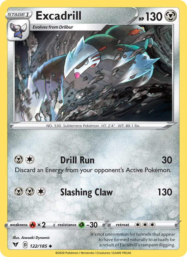 Excadrill — Vivid Voltage #122 (Pokémon TCG card)