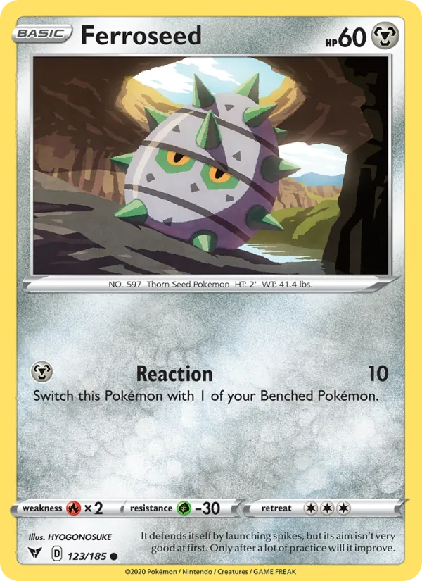 Ferroseed — Vivid Voltage #123 (Pokémon TCG card)
