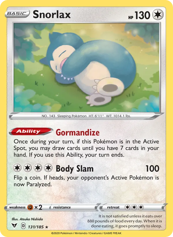 Snorlax — Vivid Voltage #131 (Pokémon TCG card)
