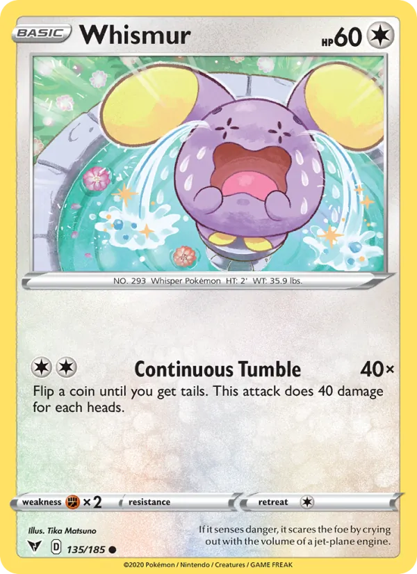 Whismur — Vivid Voltage #135 (Pokémon TCG card)