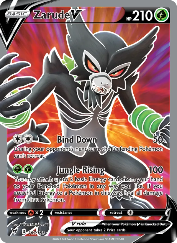 Zarude V — Vivid Voltage #167 (Pokémon TCG card)