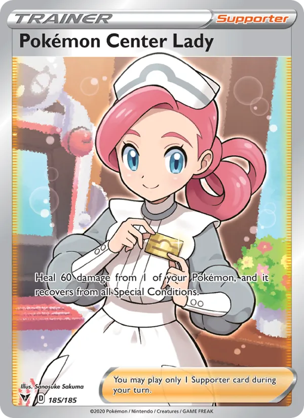 Pokémon Center Lady — Vivid Voltage #185 (Pokémon TCG card)