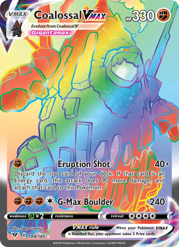 Coalossal VMAX — Vivid Voltage #189 (Pokémon TCG card)