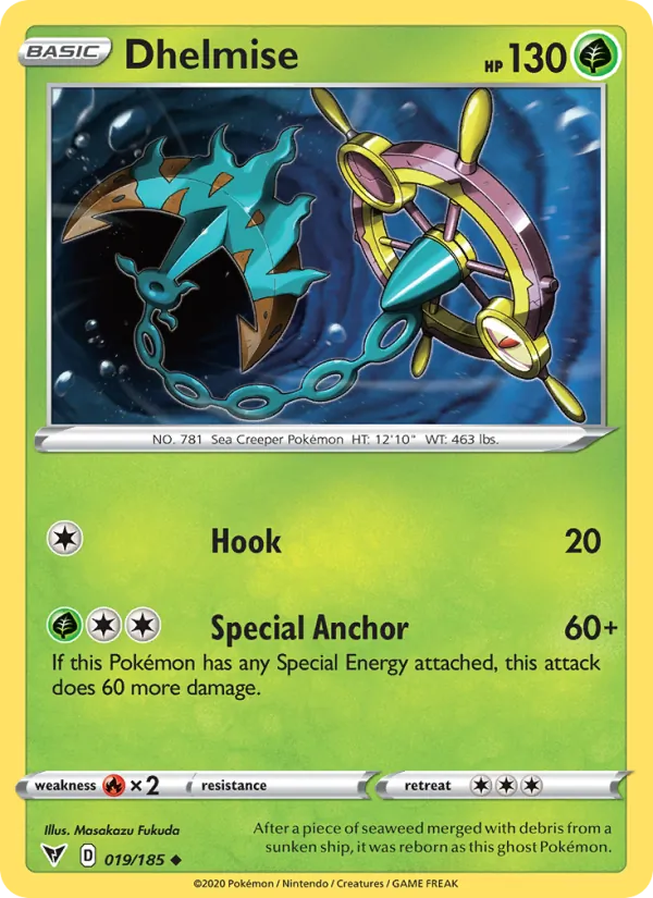 Dhelmise — Vivid Voltage #19 (Pokémon TCG card)