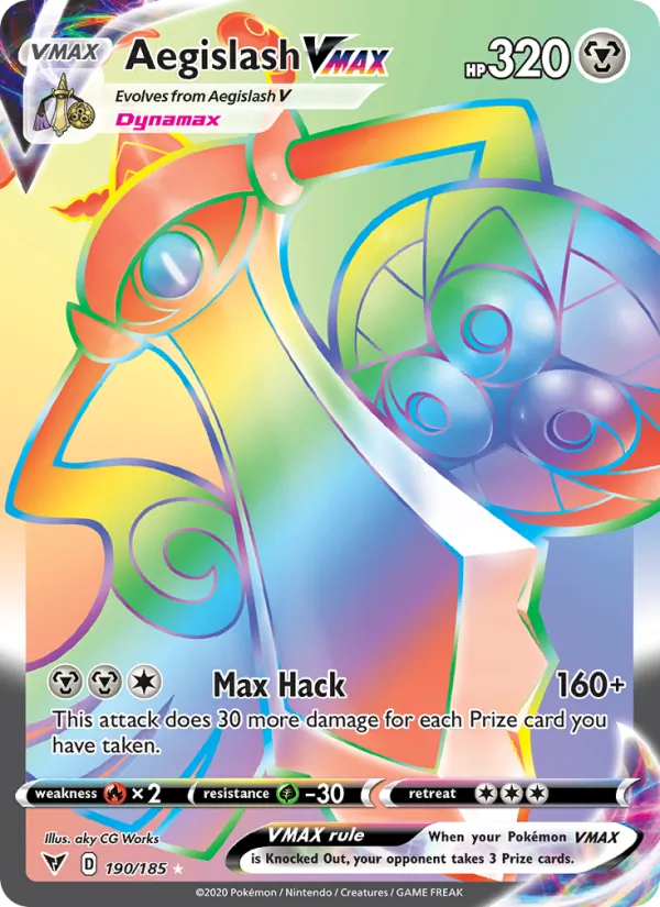 Aegislash VMAX — Vivid Voltage #190 (Pokémon TCG card)