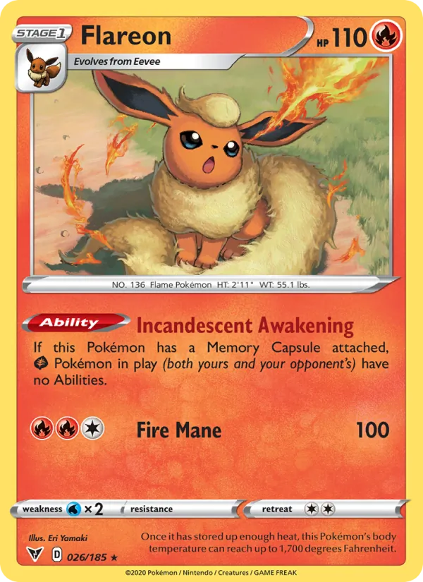 Flareon — Vivid Voltage #26 (Pokémon TCG card)