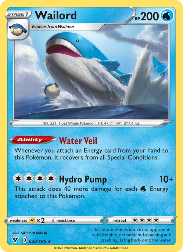 Wailord — Vivid Voltage #32 (Pokémon TCG card)