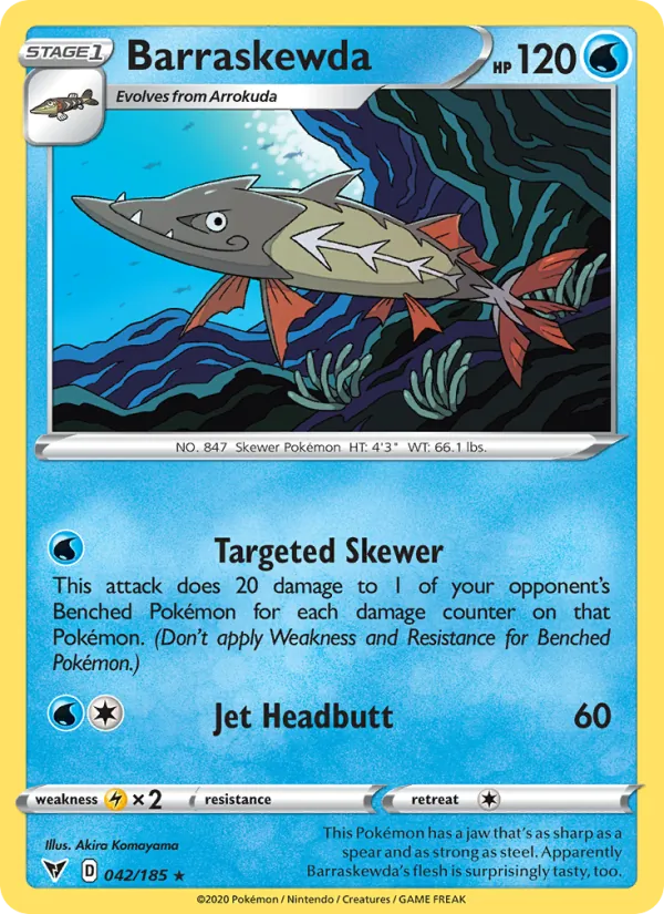 Barraskewda — Vivid Voltage #42 (Pokémon TCG card)