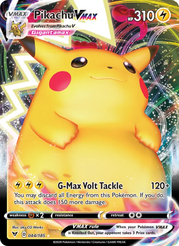 Pikachu VMAX — Vivid Voltage #44 (Pokémon TCG card)