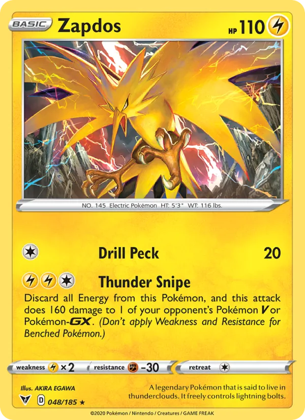 Zapdos — Vivid Voltage #48 (Pokémon TCG card)