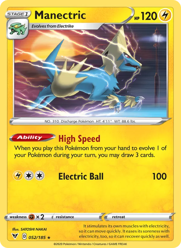 Manectric — Vivid Voltage #52 (Pokémon TCG card)