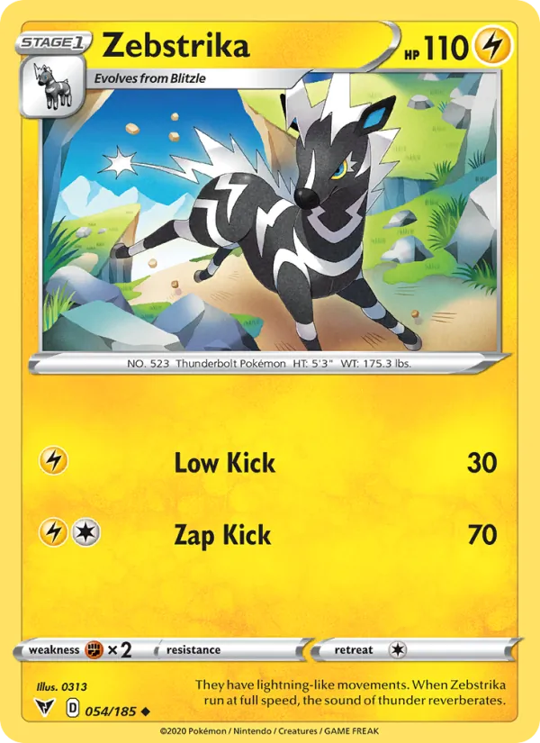 Zebstrika — Vivid Voltage #54 (Pokémon TCG card)