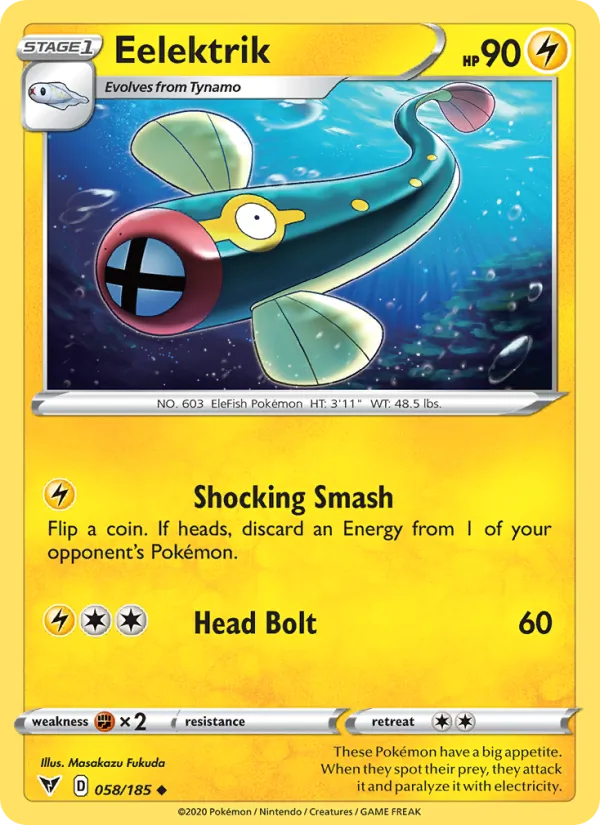 Eelektrik — Vivid Voltage #58 (Pokémon TCG card)