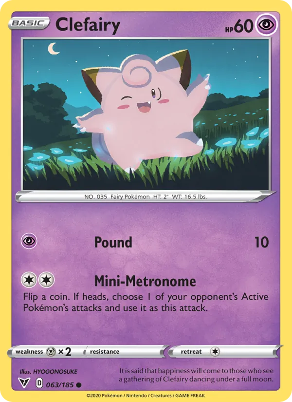Clefairy — Vivid Voltage #63 (Pokémon TCG card)