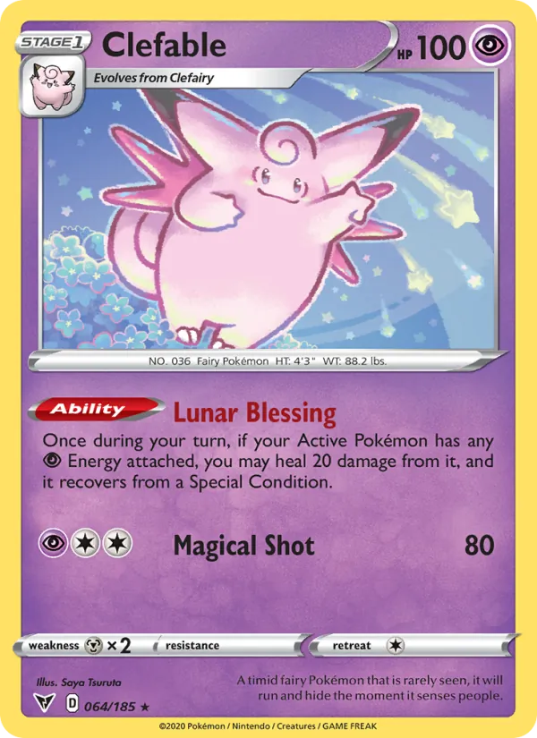 Clefable — Vivid Voltage #64 (Pokémon TCG card)