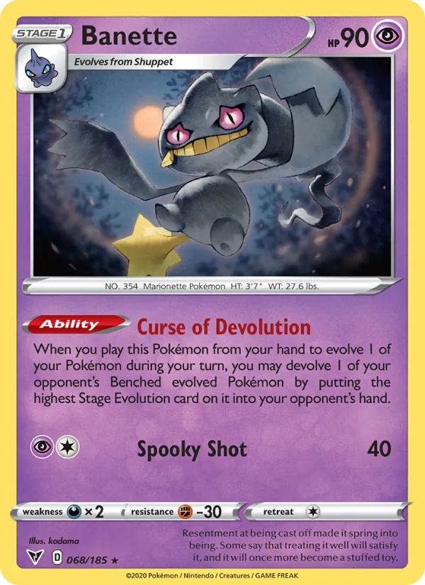 Banette — Vivid Voltage #68 (Pokémon TCG card)
