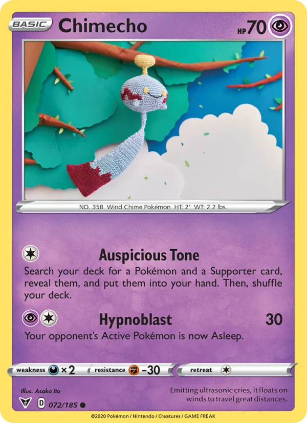 Chimecho — Vivid Voltage #72 (Pokémon TCG card)