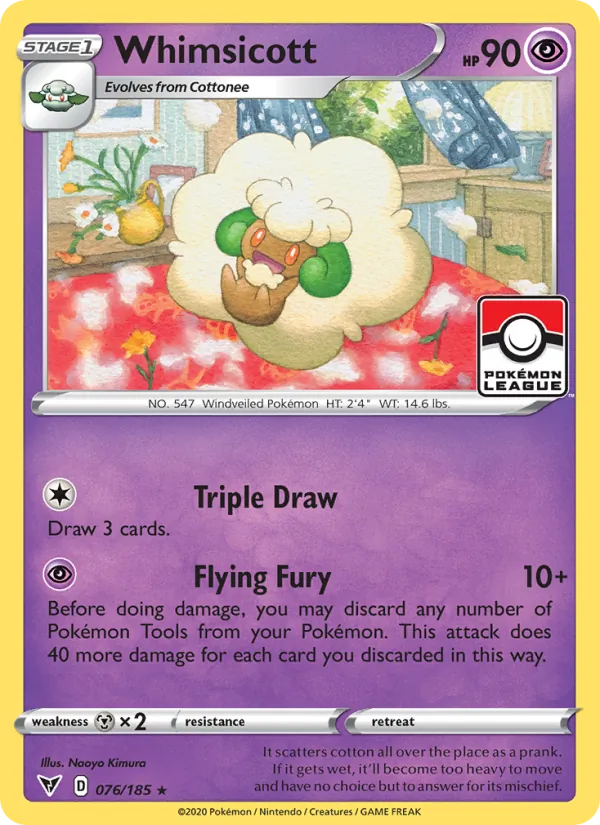 Whimsicott — Vivid Voltage #76 (Pokémon TCG card)