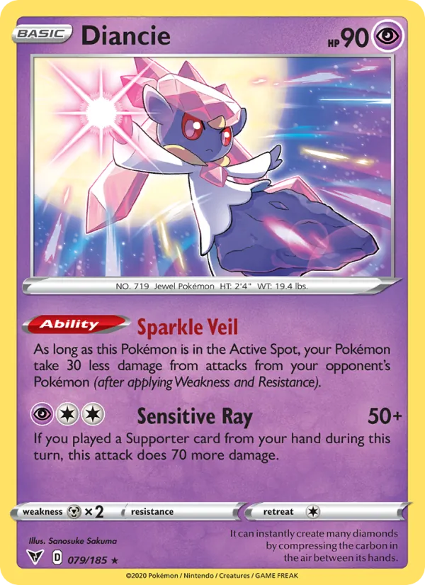 Diancie — Vivid Voltage #79 (Pokémon TCG card)