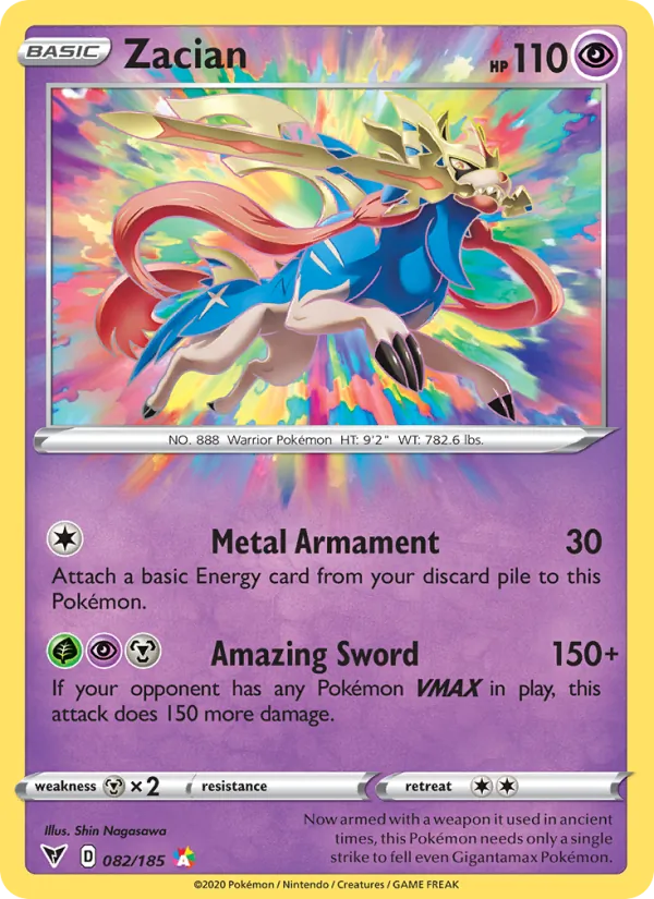 Zacian — Vivid Voltage #82 (Pokémon TCG card)