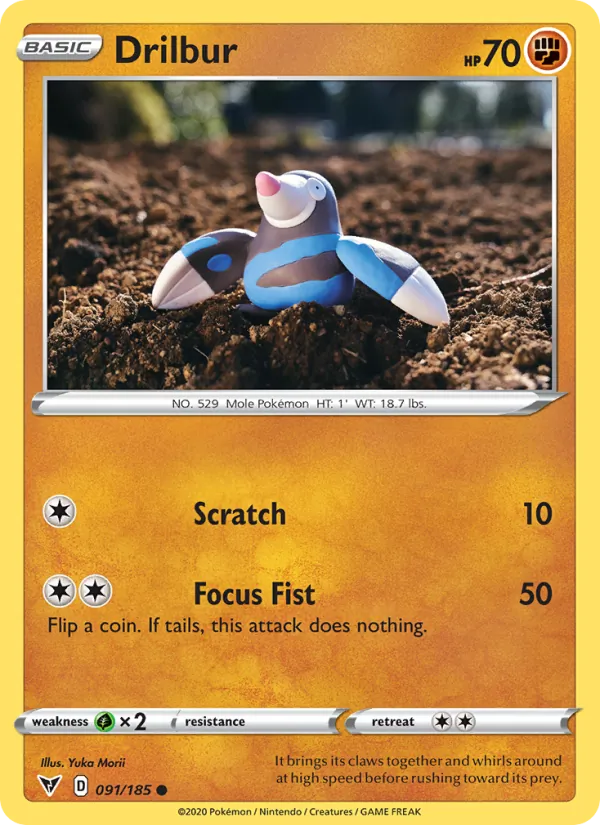 Drilbur — Vivid Voltage #91 (Pokémon TCG card)