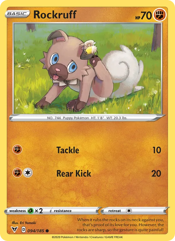 Rockruff — Vivid Voltage #94 (Pokémon TCG card)