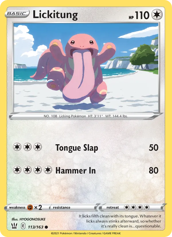 Lickitung — Battle Styles #113 (Pokémon TCG card)