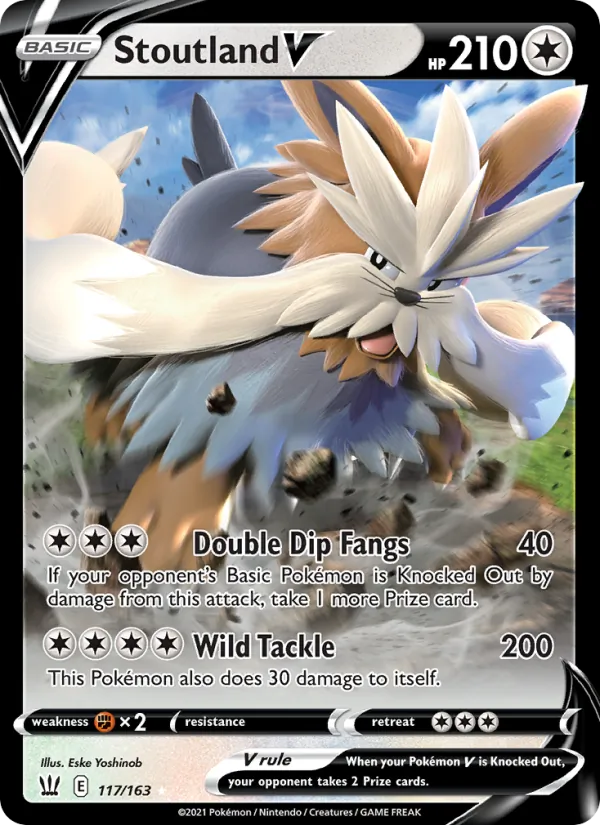 Stoutland V — Battle Styles #117 (Pokémon TCG card)