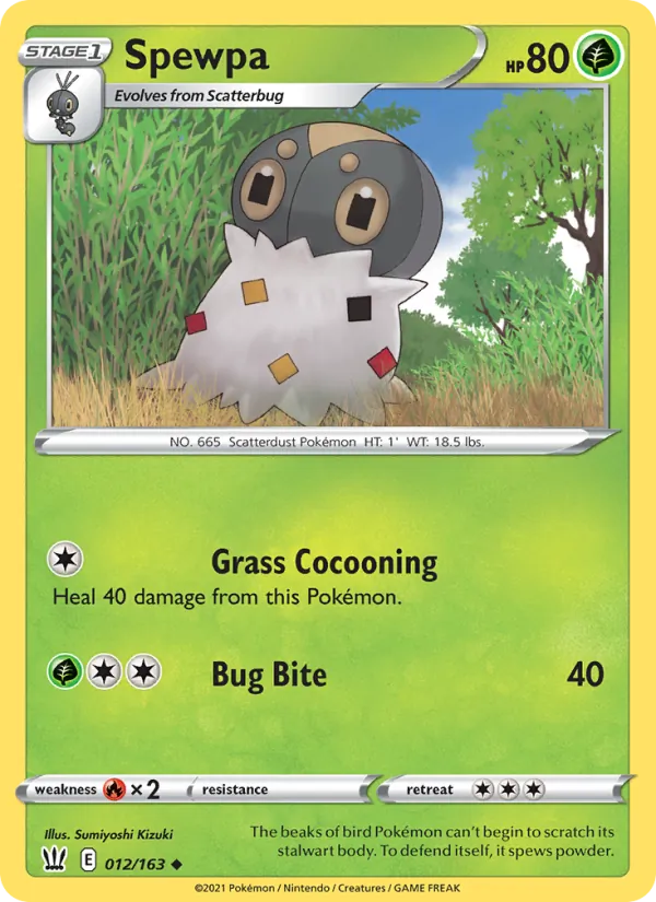 Spewpa — Battle Styles #12 (Pokémon TCG card)