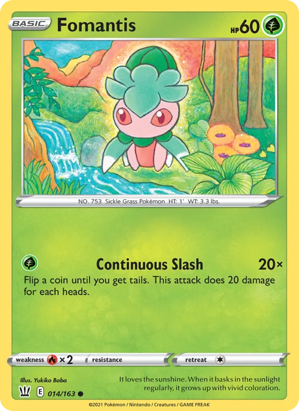 Fomantis — Battle Styles #14 (Pokémon TCG card)