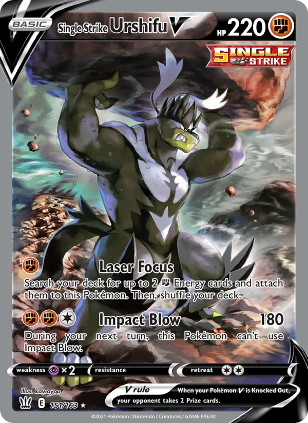 Single Strike Urshifu V — Battle Styles #151 (Pokémon TCG card)