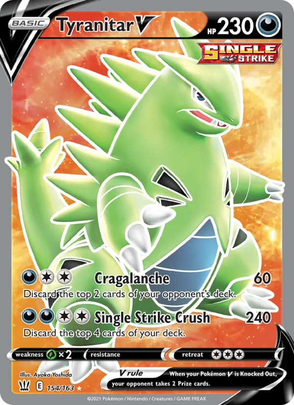 Tyranitar V — Battle Styles #154 (Pokémon TCG card)