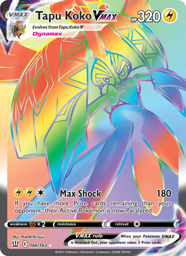 Tapu Koko VMAX — Battle Styles #166 (Pokémon TCG card)