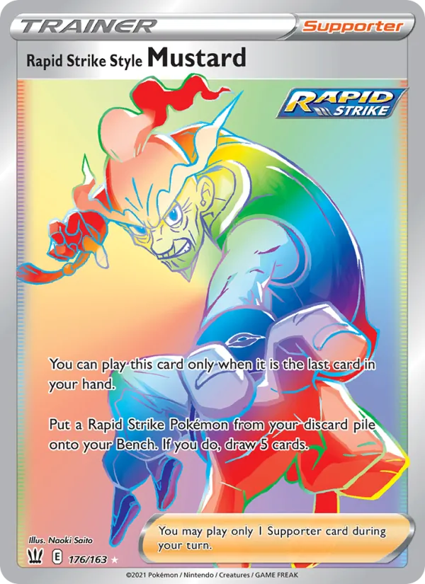 Rapid Strike Style Mustard — Battle Styles #176 (Pokémon TCG card)