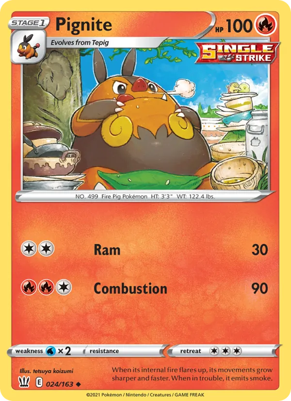 Pignite — Battle Styles #24 (Pokémon TCG card)