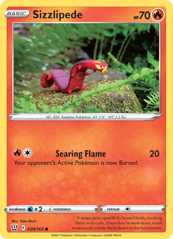 Sizzlipede — Battle Styles #29 (Pokémon TCG card)