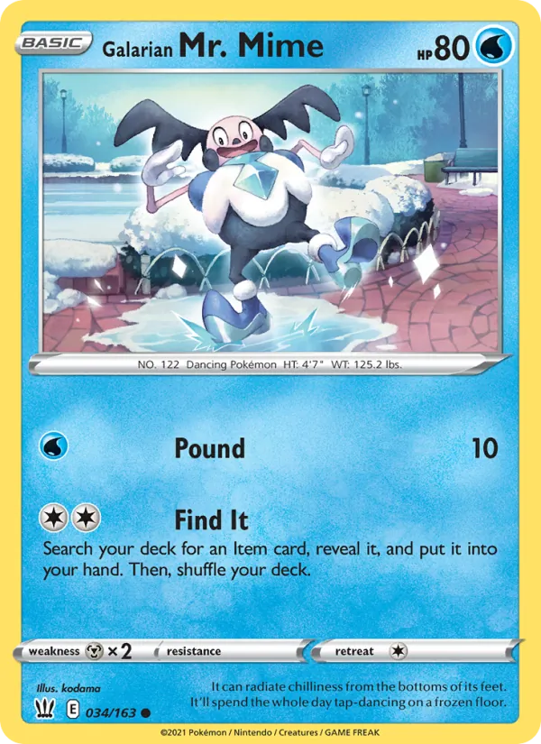 Galarian Mr. Mime — Battle Styles #34 (Pokémon TCG card)
