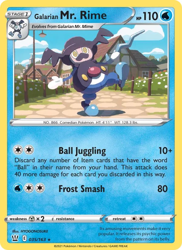 Galarian Mr. Rime — Battle Styles #35 (Pokémon TCG card)