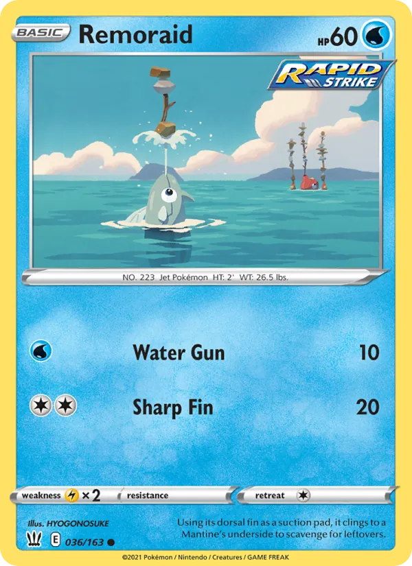Remoraid — Battle Styles #36 (Pokémon TCG card)
