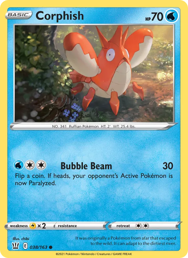 Corphish — Battle Styles #38 (Pokémon TCG card)