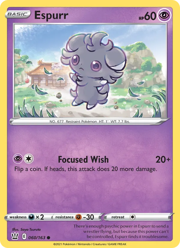 Espurr — Battle Styles #60 (Pokémon TCG card)