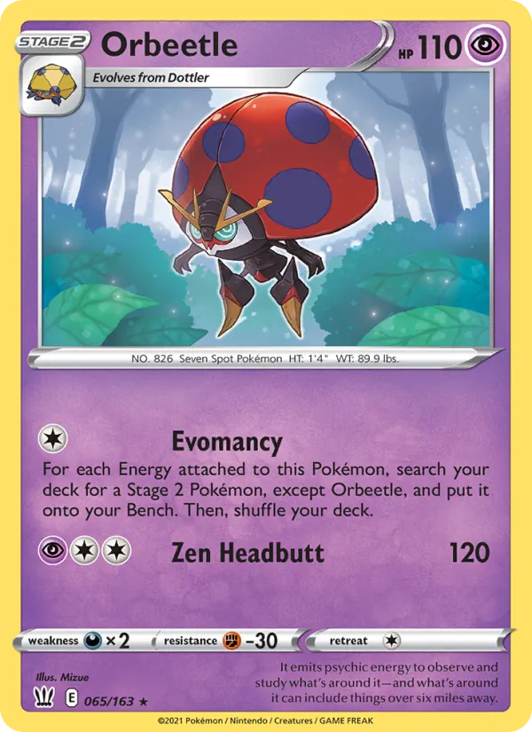Orbeetle — Battle Styles #65 (Pokémon TCG card)