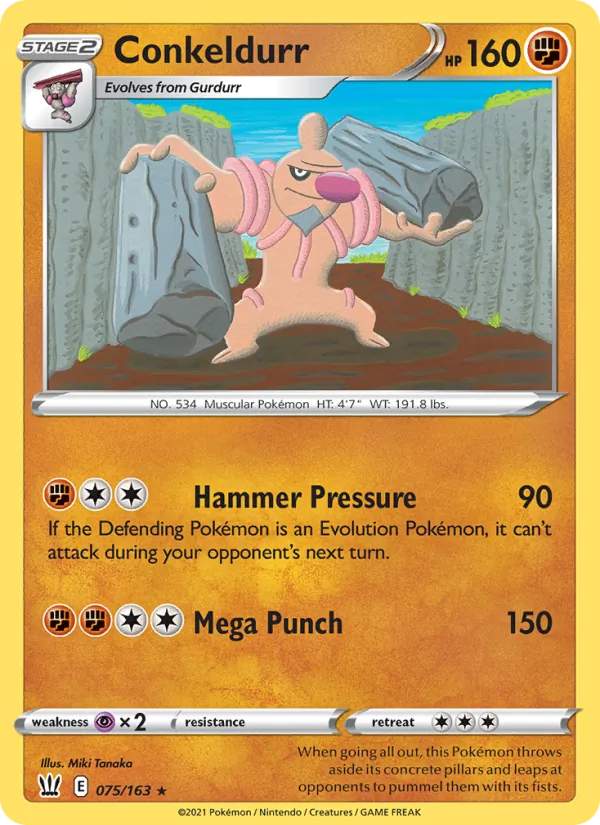 Conkeldurr — Battle Styles #75 (Pokémon TCG card)