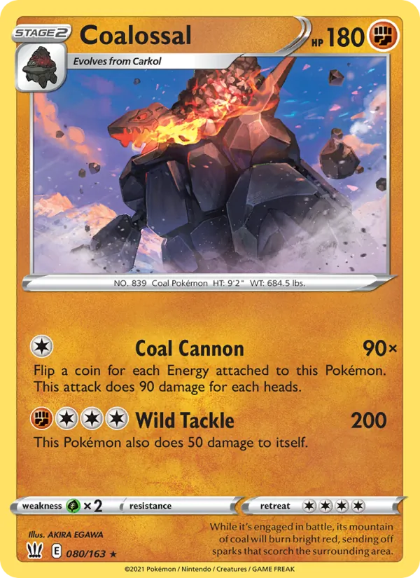Coalossal — Battle Styles #80 (Pokémon TCG card)